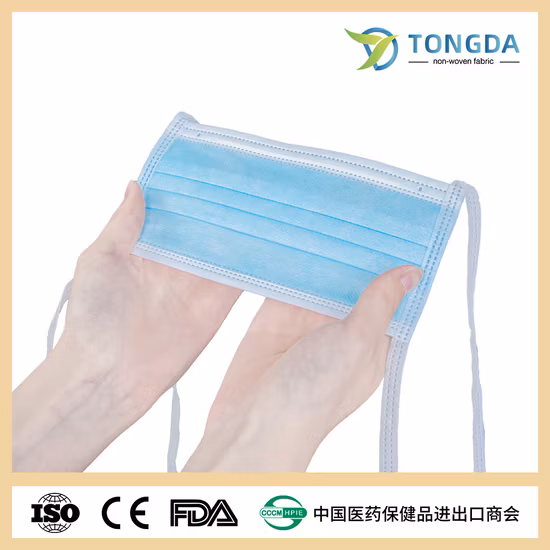China Manufacturer Non Woven Fabric Tie on Medical Surgical Mask Disposable Tie on Face Mask